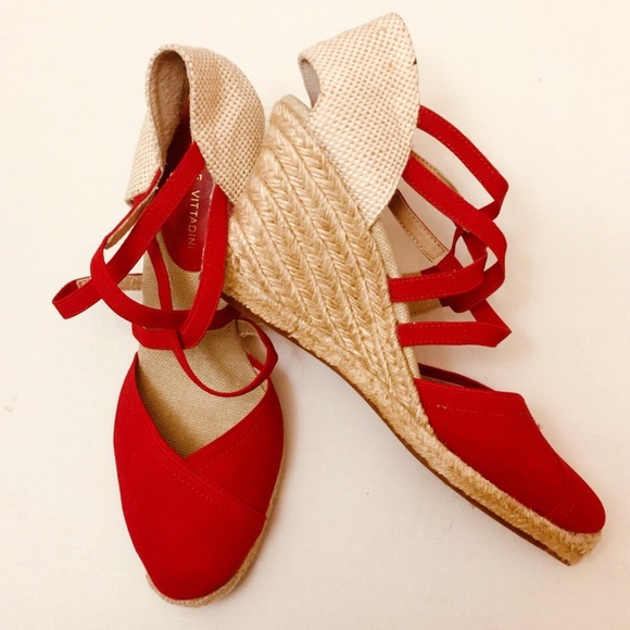 Adrienne Vittadini Shoes - NWOT ADRIENNE VITTADINI Red Wedge Heels